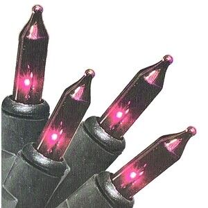 Purple Mini Light Set 100 Lights with Black Cord Indoor Outdoor 20ft UL Cert